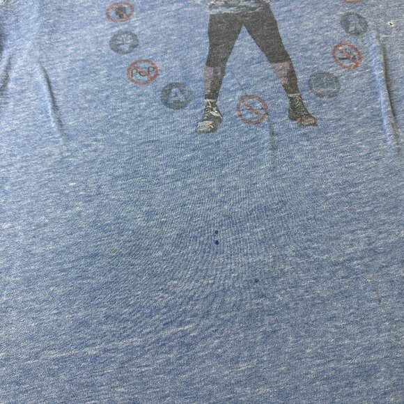 Mr T Shirt Mens Medium Blue Graphic Anti Drug PSA Vintage Style Tee 80s Icon - Picture 5 of 13